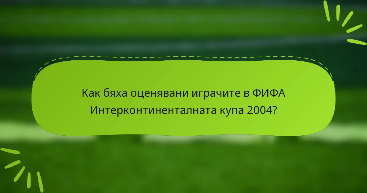 Как бяха оценявани играчите в ФИФА Интерконтиненталната купа 2004?